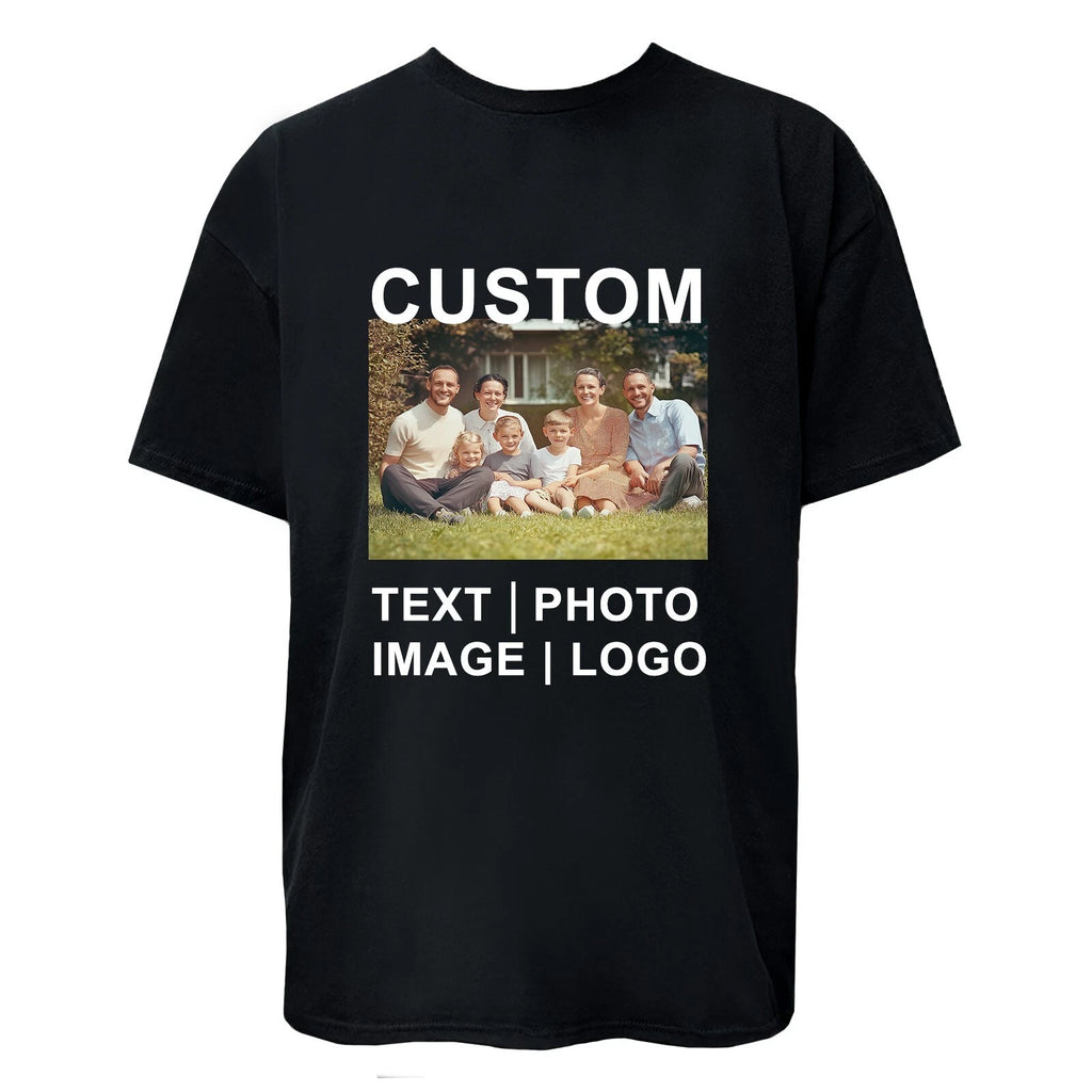 Custom Personalized T-Shirt, Print Your Logo Photo Text Design, Custom Made Short Sleeve Tee for Men & Women
