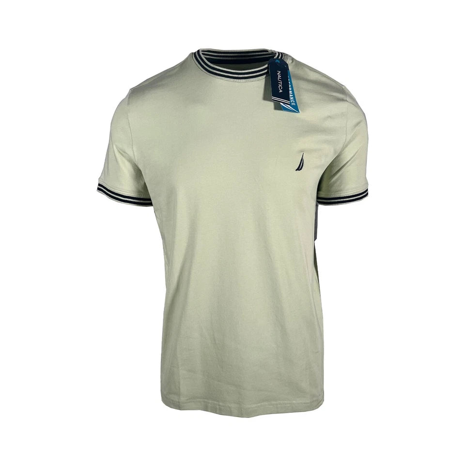 Nautica Men's Performance Short Sleeve T-Shirt, Green & Blue Athletic Casual Tee, Moisture-Wicking Shirt for Everyday Wear